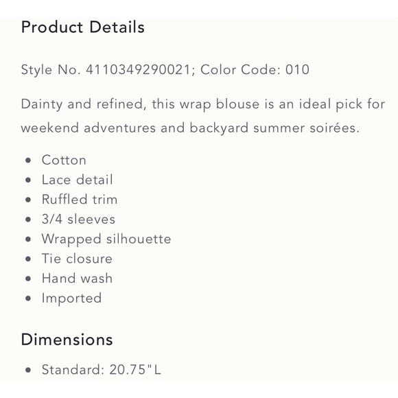 Anthropologie Lacey Ruffled Mini Skirt and Wrap Blouse Set of Two - NWT L, M - Picture 11 of 12